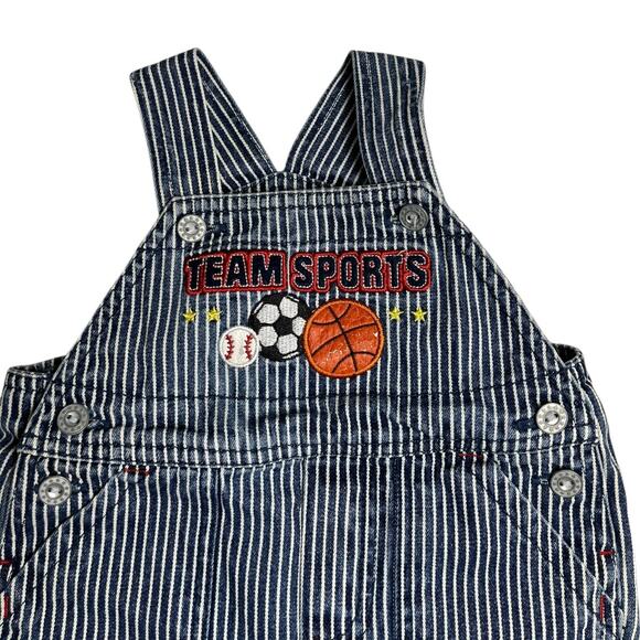 Happy Kids Vintage Y2K Team Sports Stripe Shortalls - Picture 3 of 5